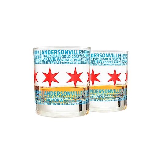 Greenline Goods Whiskey Glasses - 10 Oz Tumbler Set for Chicago lovers, Chicago Flag & Neighborhoods | Old Fashioned Rocks Glass - Set of 2