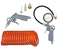 ABAC Kit Accessori per Compressore 6 Pezzi G-813, Inclusi Gonfiagomme con Manometro, Pistola di Soffiaggio, Tubo a Spirale 5 m, 3 Punte di Gonfiaggio, Pressione Max 8 Bar