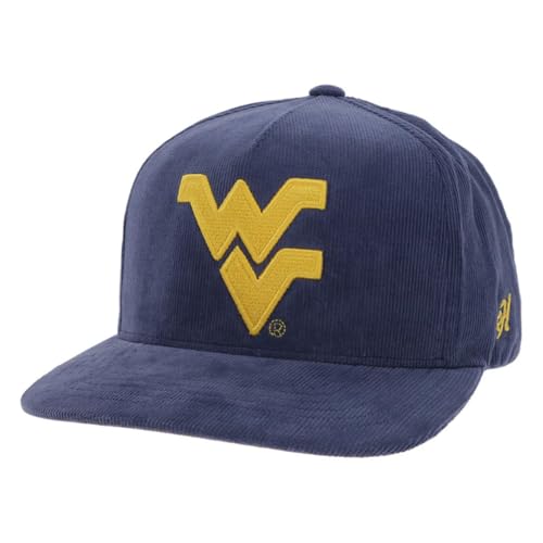 HOOEY Men's West Virginia University Officially Licensed Collegiate Adjustable Snapback Hat (US, Alpha, One Size, Navy - Corduroy)