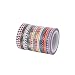 Cute 3mm wide skinny Washi Tape With Colorful Designs and Patterns - Perfect For Planners, Decorating, Scrapbooking