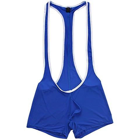 Inhzoy Men's Slim Fit Wrestling Bodysuit Cover