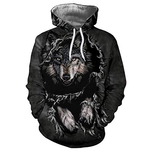 Sweat à capuche loup 3D enfant pull unisexe imprimé anti-décoloration pour styles difficiles 4-16 ans