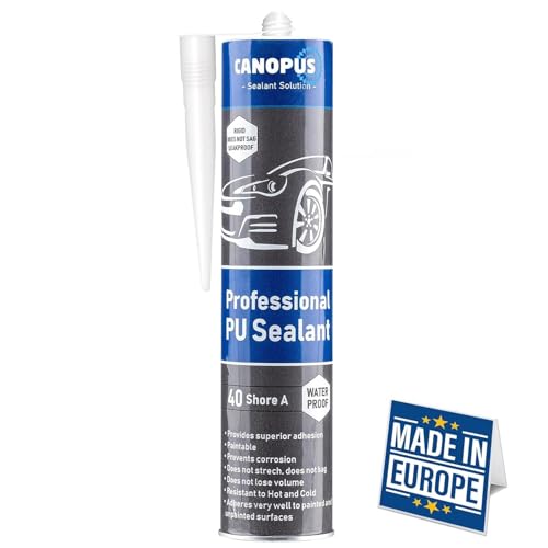 CANOPUS Paintable RV, Caravan Adhesive & Sealant Black, 280ml NON TOXIC Weatherproof Caravan Roof Sealant, for Indoor and Outdoor Use, Ideal for Metal, Glass, Wood, Concrete, Brick and Tiles