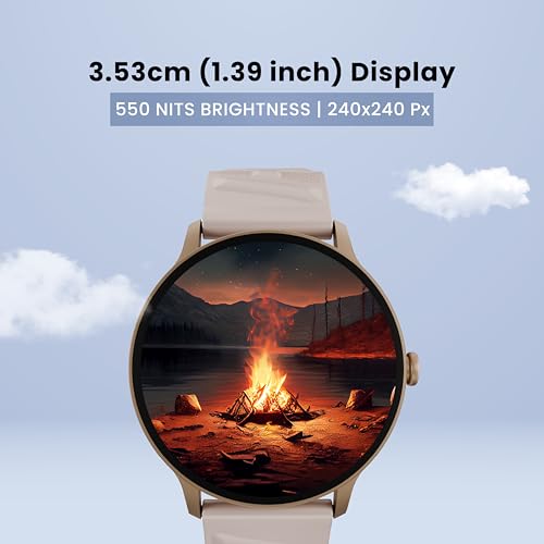 Image of Gizfit 984 Orbit Z Smartwatch with 1.39 inch Round Display, Hindi Language Support, Multi Sports Mode, Heart Rate Monitor, Custom Watch Faces, Zinc Alloy Body - Upto 2 Days Battery Life (Rose Gold)