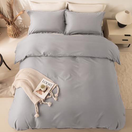 OAITE Duvet Cover Set 100% Washed Cotton Solid 3pcs by OAITE - Used condition - Image 6