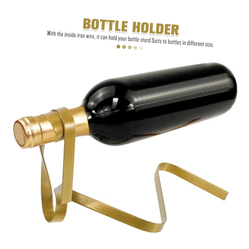 Soporte para botellas de vino de hierro creativo dorado miniatura 3