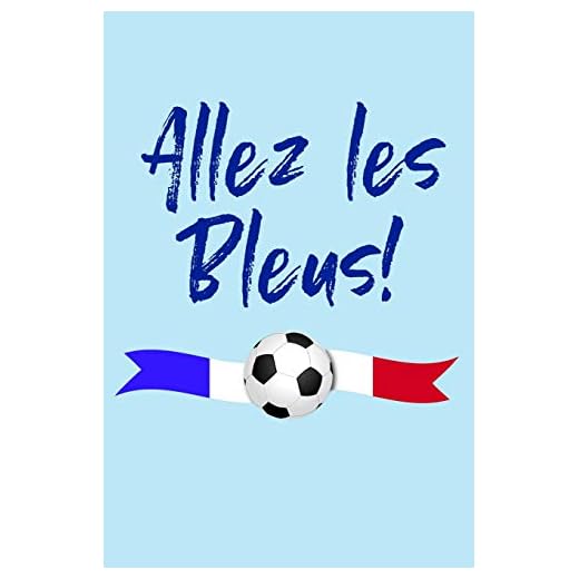 Allez les Bleus!: Blank Lined Journal Notebook, French Soccer Fan Gift - Pale Blue
