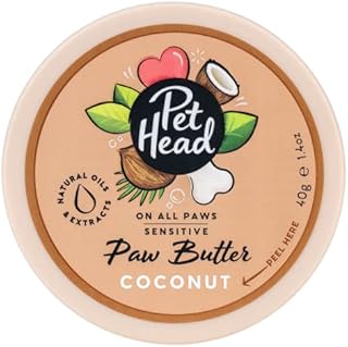 Pet Head Coconut Paw Butter 40g, On All Paws, Paw Moisturiser Balm, Soothes & Nourishes for Soft Crack-free Paws and Noses, Professional Grooming, Vegan, Lick-Safe, Gentle Formula for Puppies, Cream