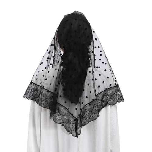Attractive Lace Veil Headscarf for Bride Lightweight and Breathable Bandana for Most Wedding Types Including Outdoor Nonslip Hij