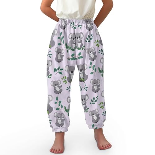 ORGYPET Koala Leaf Girls Trousers Girls Wide Leg Pants Slim Fit Warm Boys Lantern Trousers Trousers for Girls Breathable Fabric for All Day Wear, L