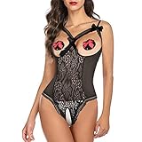 ★【SEXY & ANGREGEND】: Das durchscheinende Material ist für die Aufmerksamkeit Ihres Liebhabers sehr attraktiv und heiß. Ultra sexy und verführerisch, um durch die Spitze zu sehen.