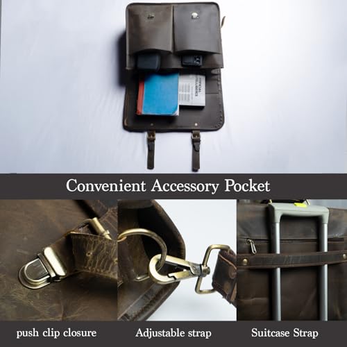 Leather Messenger Bags for Men and Women 16 Inch Laptop Office Briefcase Satchel 5