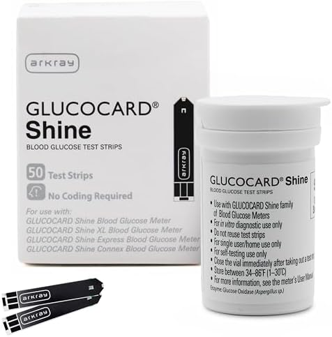 GLUCOCARD Shine Glucose Test Strips, 50 Count