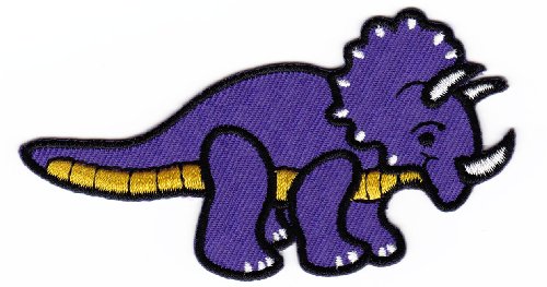 Bestellmich / Aufnäher Baby Dinosaur Triceratops Sew-On Badge/Iron-On Patch ca. 9.8 x 5.2 cm