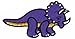 Produktbild Baby-Dinosaurier Triceratops, Aufnäher Bügelbild/Iron-on-Patch 9,8 x 5,2 cm.