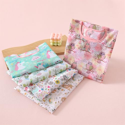 Long Sleeved Bibs, Pack of 5,Lightweight Waterproof Shirt Bibs for Baby Toddler 6-30 Months4