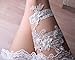Wedding Garter Set - White 3D Floral Lace, Something Blue Handmade 2pc Keepsake & Toss