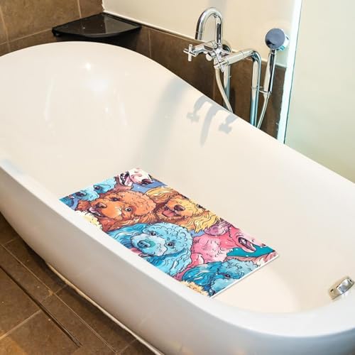 Tapis de bain Poodle séchage rapide antidérapant extra long