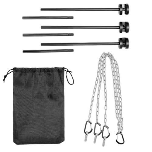 Camping Tripod Cooking Stand - 8.46in Aluminum Alloy Swing Pot Holder, Adjustable Chain Fire Grill Rack, Portable Outdoor Cookin