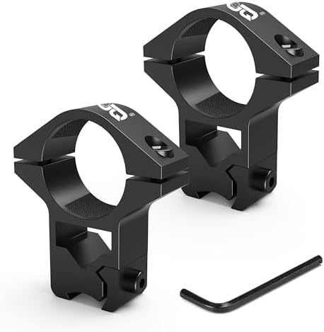UUQ High Profile 1-Inch Rifle Scope Mount Rings, 2-Pack for 3/8", 11mm Dovetail Rails, See-Through Dovetail Design for Airguns & .22 Rifles