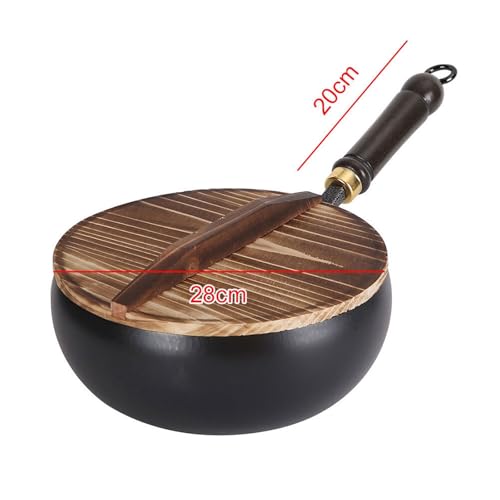 Wok de hierro sin recubrimiento con mango de madera 20cm miniatura 6