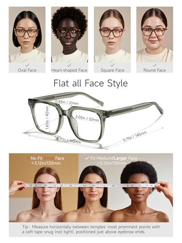 Image of Oversized Square Blue Light Glasses for Woman Men fashion Reduce Eyestrain Protection for TV /Computer /Gaming