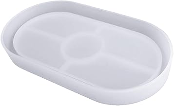 Yuwao Molde de bandeja faça você mesmo molde oval de silicone para copos de resina fundição placa de joias para fazer moldes para guardar joias decoração