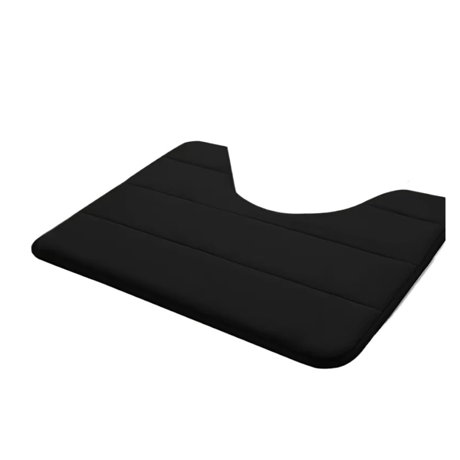 Alfombra de inodoro en U absorbente de 50 x 60 cm para suelo de baño negro