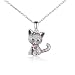 Katzen Halskette für Frauen 925 Sterling Silber Süßer Katzen Anhänger Halskette Katze Geschenk Schmuck für Mädchen