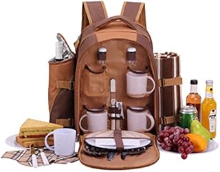 apollo walker 4 Person Picnic Backpack Picnic Rucksack Bag Hamper Cooler Bag with Tableware Set & Blanket