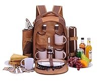 apollo walker Picknickrucksack 4 Personen Picknick Set (Set & Decke) mit Tasse Thermotasche Kühltaschen für Camping, Strand, Wandern Barun mit Tasse