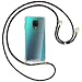 Produktbild mtb more energy® Handykette kompatibel mit Xiaomi Redmi Note 9s, Note 9 Pro (6.67'') - Schwarz+Gold gestreift/Gold - Smartphone Hülle zum Umhängen - Anti Shock Strong TPU Case
