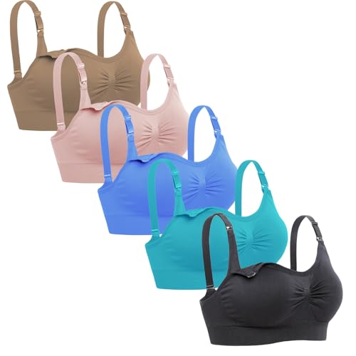 Image of Lataly Womens Seamless Nursing Bra Sleeping Maternity Bralette for Breastfeeding Pack of 3