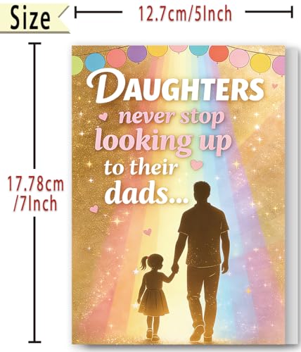 FANCYLUCKY Happy Father’s Day Card for Dad, Funny Fathers Day Card Gifts from Daughter, Sentimental Father Daughter Card
