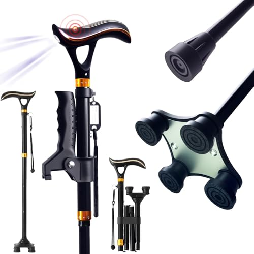 Smart Walking Cane with LED Light & Alarm