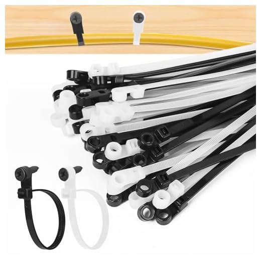 300 Pack Zip Ties with Screw Holes 12” & 10” 90 lbs Mounting Cable Ties, Black & White for Secure Indoor Outdoor Organization, Wire Ties with Screw Hole for Garage, Garden, Cable Management