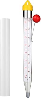 LABO Candy Thermometer, Analog Glass Thermometer with Pot Clip, Dual Scale -40 to 400°F / -40 to 200°C, Instant Read for Sugar, Jam, Syrup, Jelly, Deep Frying, Home Cooking