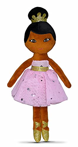 Lizzie Doll, Black Ballerina Doll, 1st Birthday Present, Girls Gift, African American Plush Doll for Girl, Toddler Black Rag Dolls for Girls, Ballet Doll, Ballet Toys