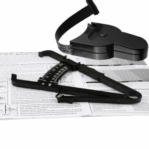 SMGDA Body Fat Caliper and Measuring Tape for Body Weight-Loss Skin Fold Fitness, Skinfold Body Fat Analyzer and BMI Measurement Tool Black - Thumbnail 3