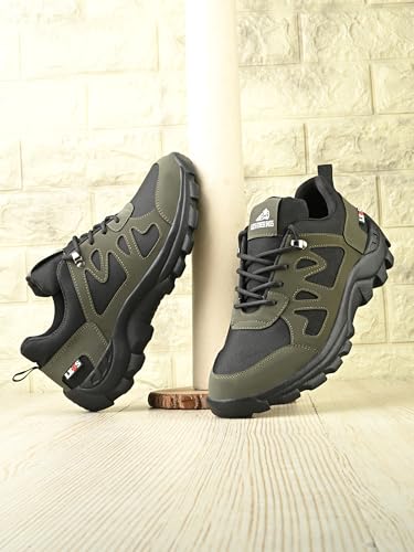 Image of Leo's Fitness Men's Water Resistant Outdoor Trekking Shoe, Lace-Up Trail Running Sports Sneakers, Hiking Shoes for Men