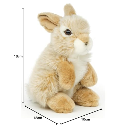 Uni-Toys - Hase, stehend (beige) - 18 cm (Höhe) - Plüsch-Kaninchen - Plüschtier, Kuscheltier