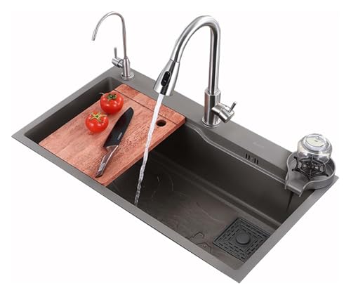 Évier de poste de travail à encastrer avec cuve profonde en inox