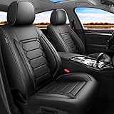 Kaomim Car Seat Covers Compatible with GMC Canyon 2015-2024 2025. Waterproof & Breathable Leather. Compatible with Airbag & Easy to Install. All - Weather Seat Cushion Protector(Full Set, Black)