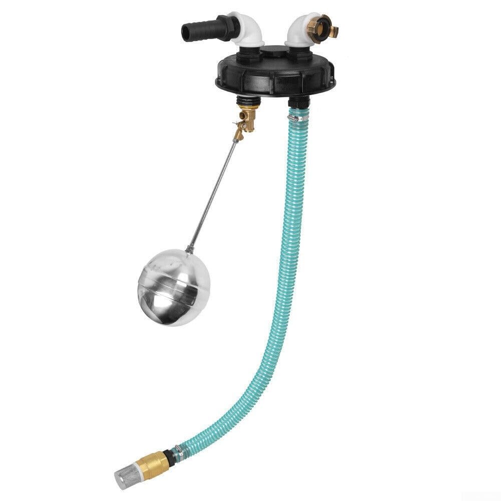 Tapa DN150 IBC con conexión de bomba y protección contra desbordamiento, tapa de plástico resistente para tanques de recolección de agua de lluvia, riego de jardín y almacenamiento de agua al