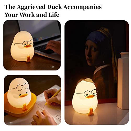 Aveki Night Light For Kids, 4 Color Changing Cute Night Light With Tap Control And Timer, Rechargeable Led Silicone Nursery Night Light, Dimmable Bedside Lamp Gift For Boys Girls Baby Teens(Sad Duck) #TOP3
