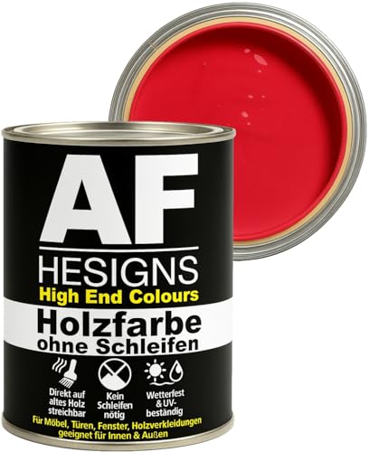Alex Flittner Designs Peinture pour meubles, sans ponçage, rouge framboise RAL3027, satinée, 750 ml, laque pour meubles, pour bois et métal, pour...