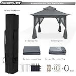ABCCANOPY Pop Up Gazebo 13x13 - Outdoor Canopy Tent with Mosquito Netting for Patio Garden Backyard(Gray) - Image 5