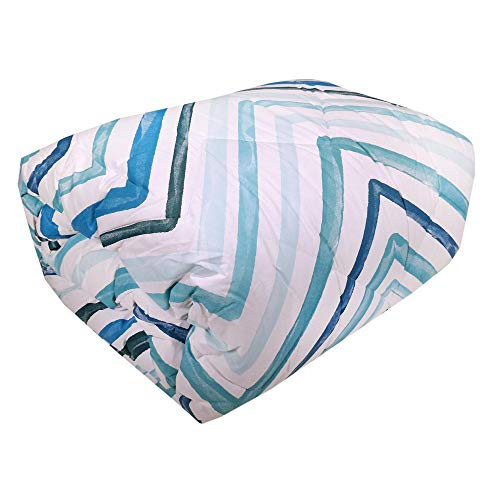  Happidea - Trapunta Invernale Matrimoniale 260x260 cm Basic Zig-Zag Azzurro