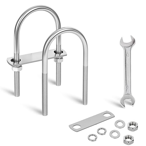 Image of 2 Sets M10 U-Bolts,u-Bolts 2.5 inch (65mm) Wide,U-Bolts with Nuts