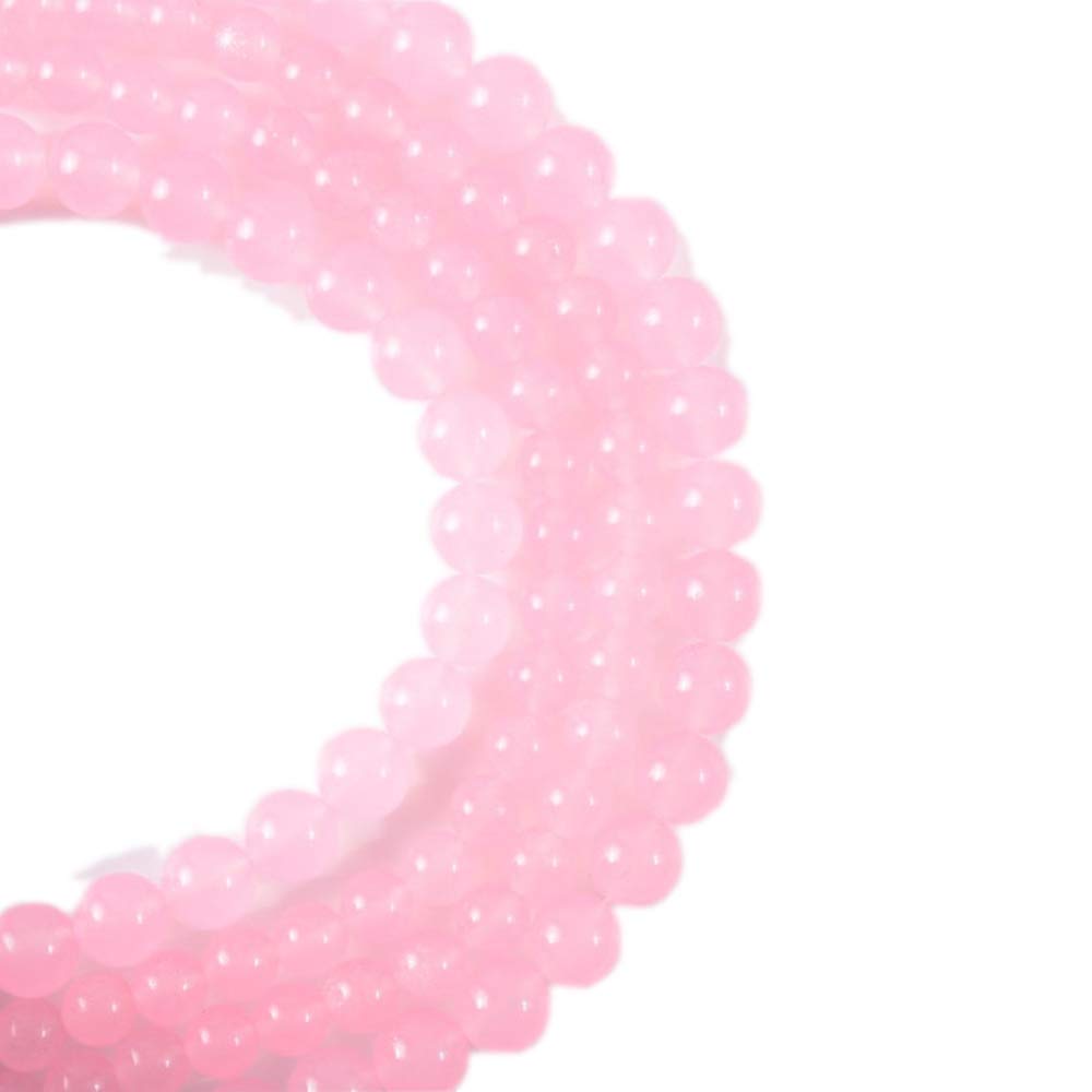RayLineDo® 39Pcs 10mm Natural Pink Jade Stone Round Beads Loose Beads Wholesale for Jewelry Making